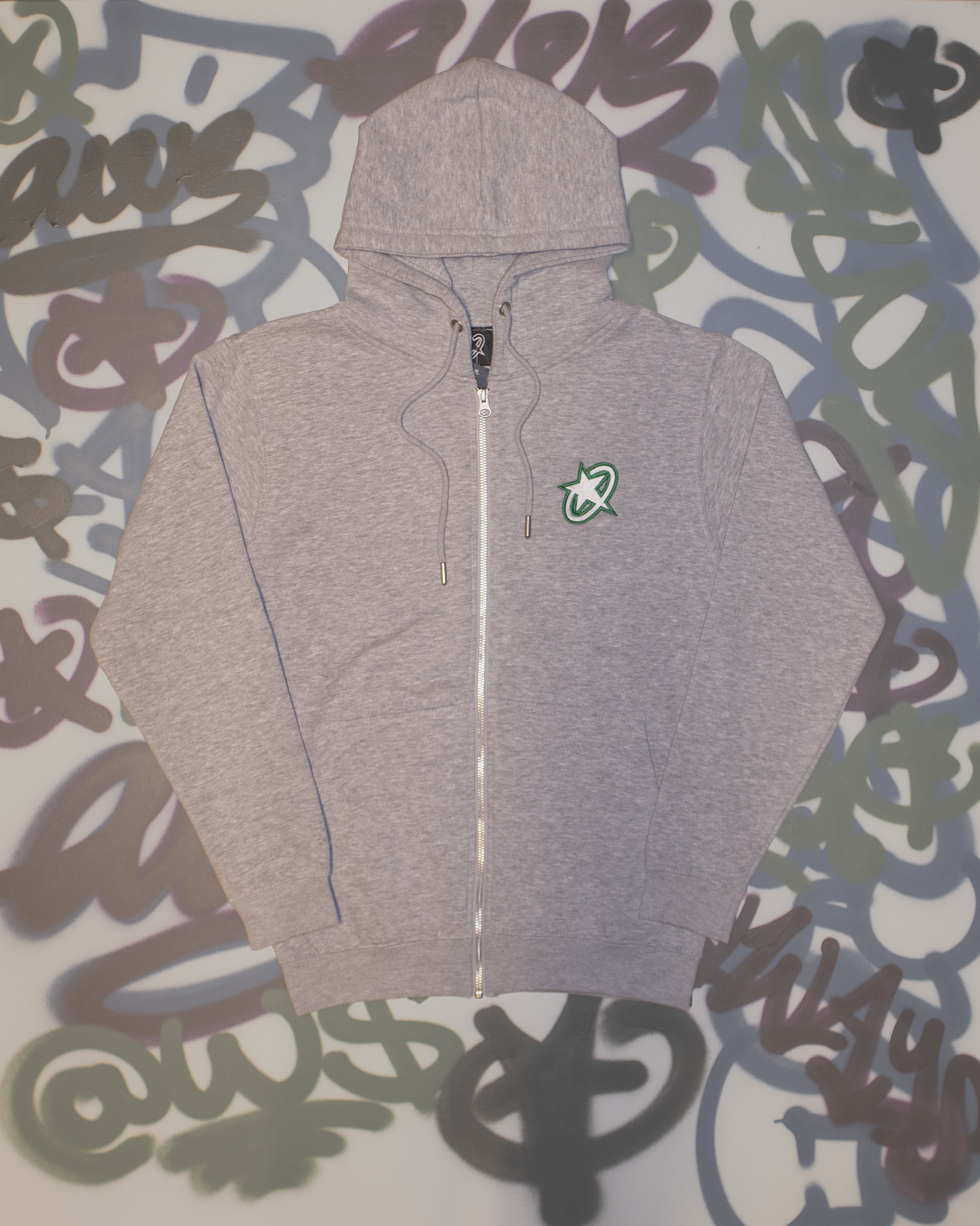 AWS - ZIP HOODIE GREY/GREEN