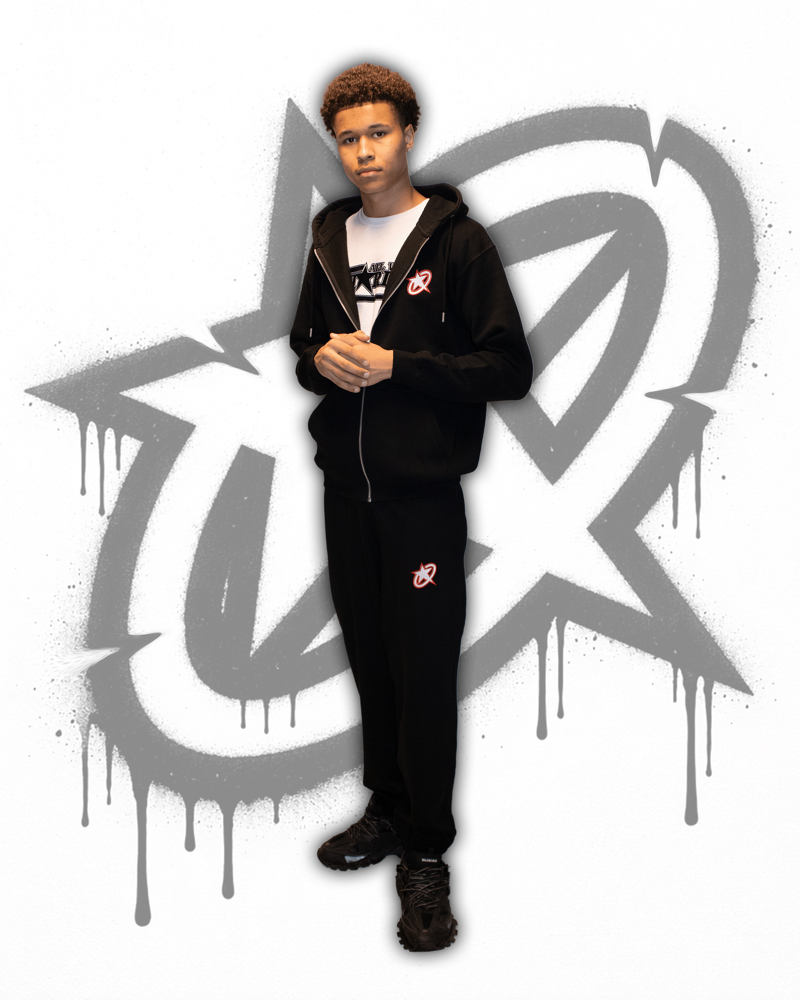 AWS - ZIP HOODIE BLACK/RED