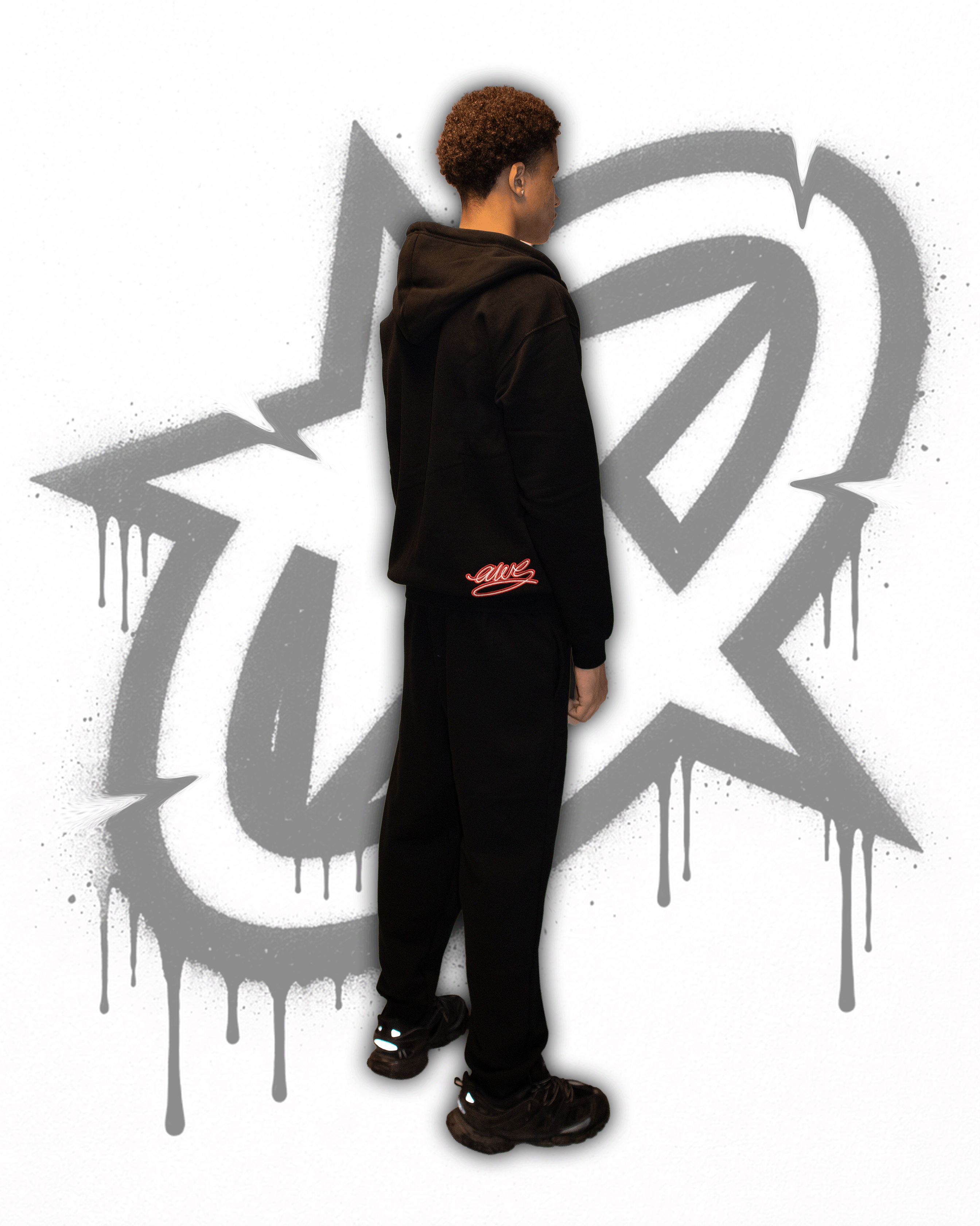 AWS - ZIP HOODIE BLACK/RED