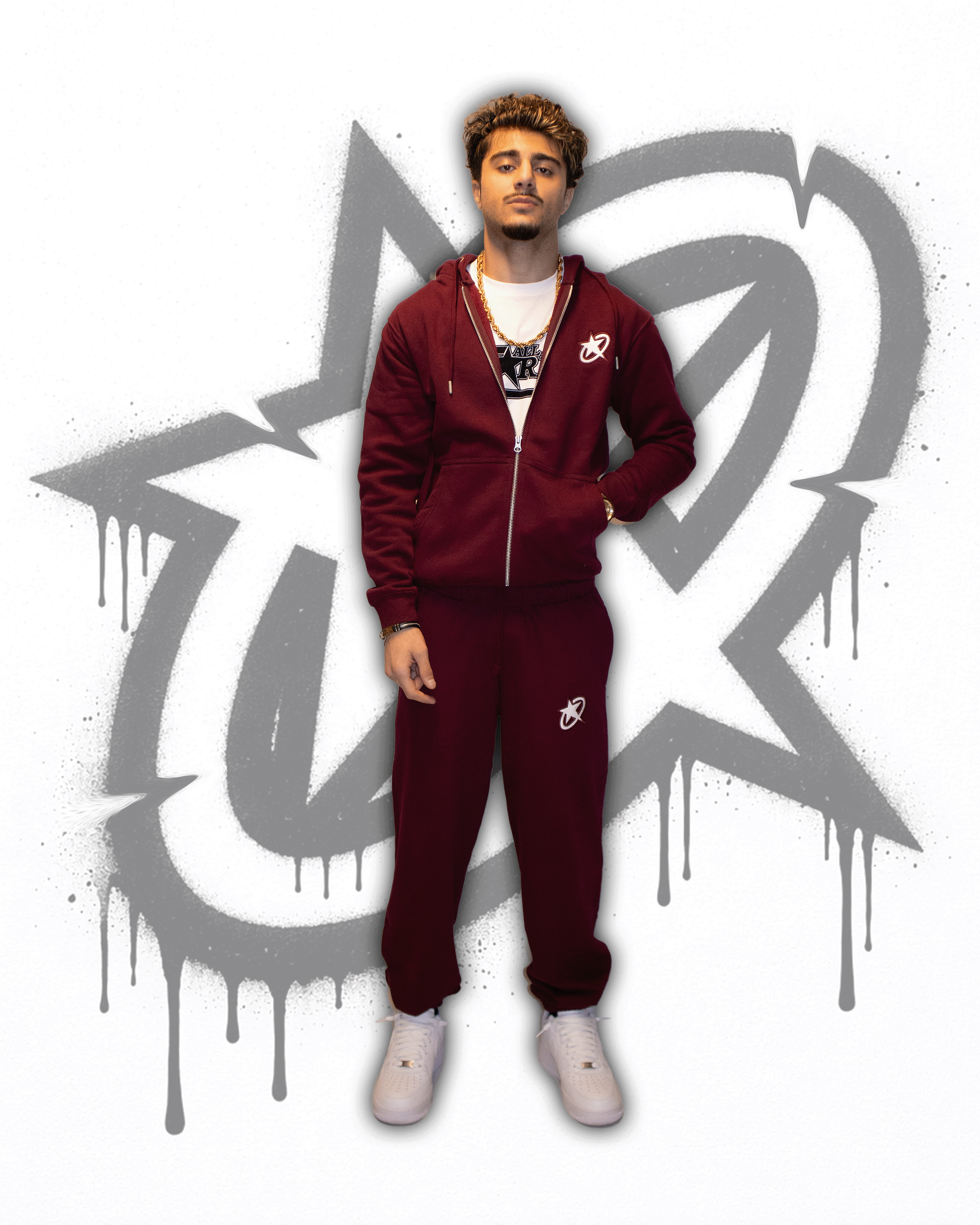 AWS - ZIP HOODIE BURGUNDY