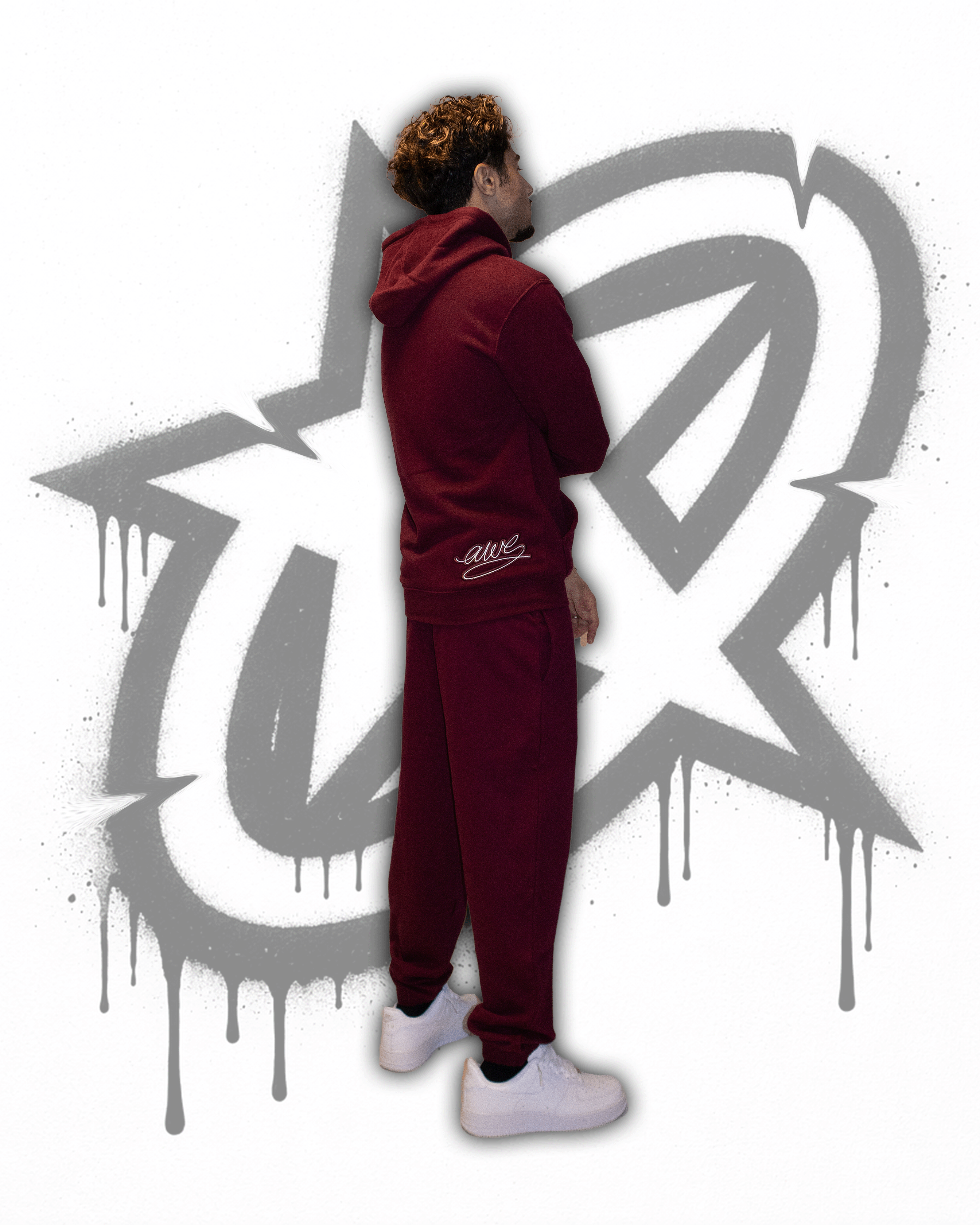 AWS - ZIP HOODIE BURGUNDY