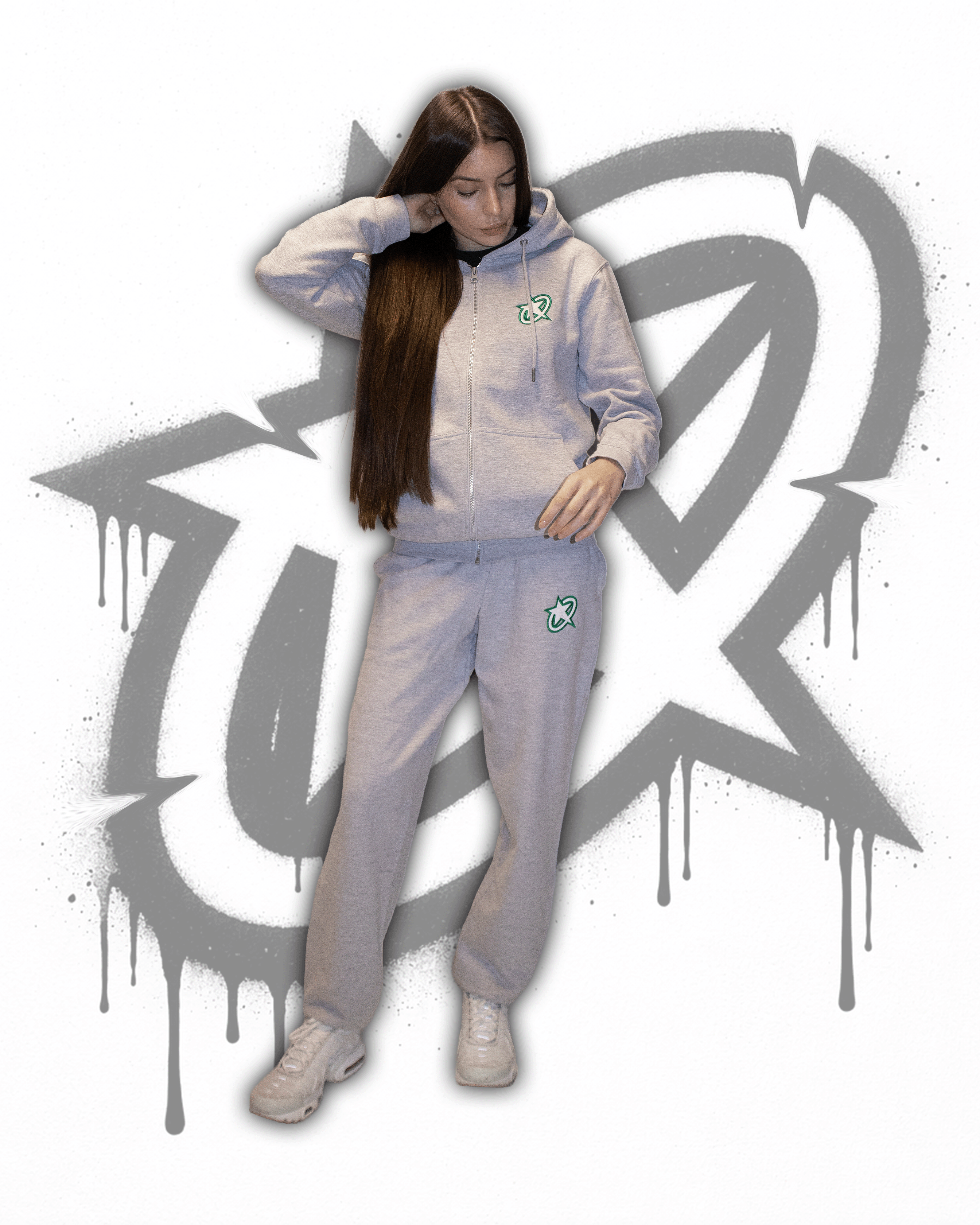 AWS - ZIP HOODIE GREY/GREEN