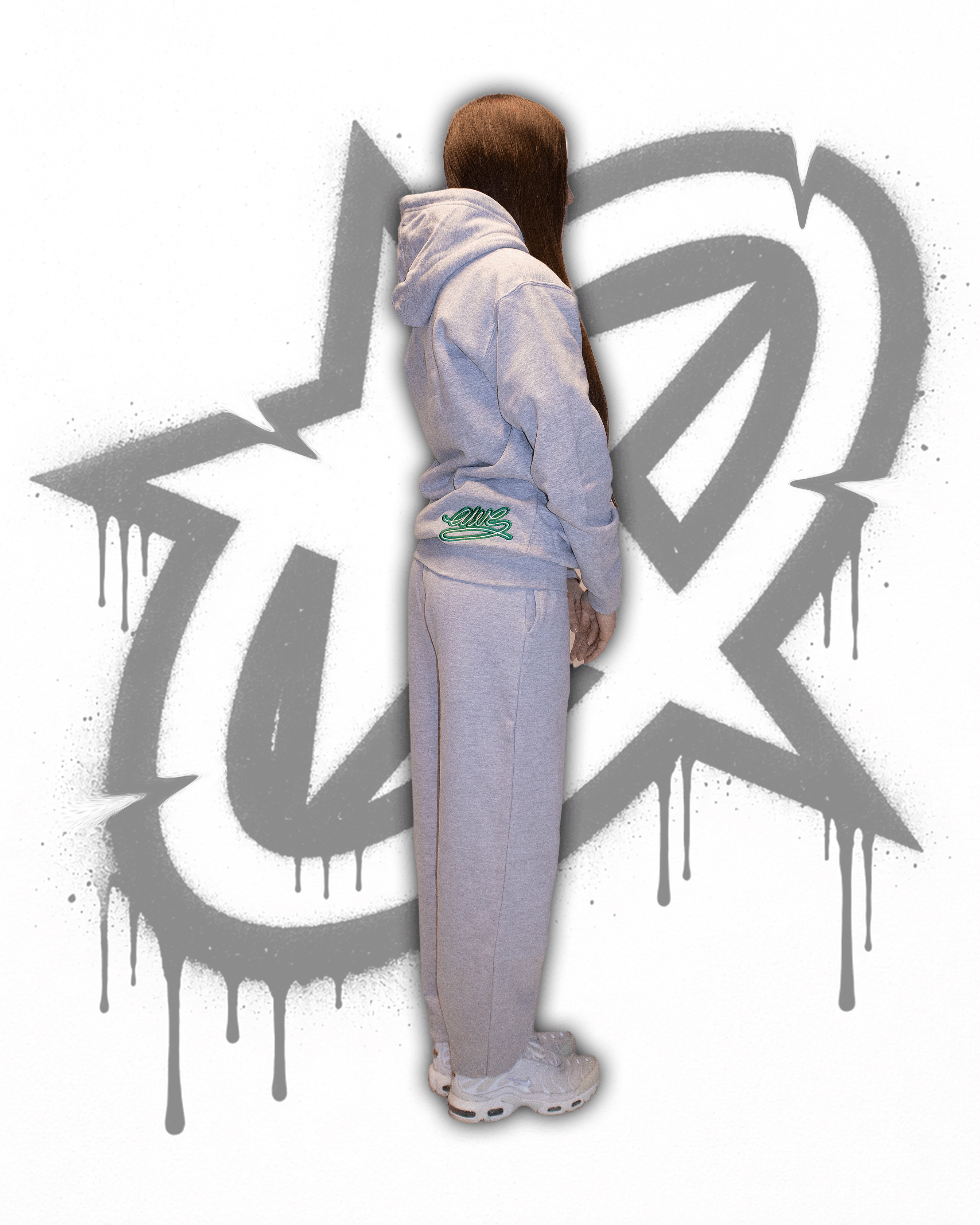 AWS - ZIP HOODIE GREY/GREEN